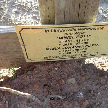 POTTS Daniel 1931-2020 & Maria Johanna 1932-2020