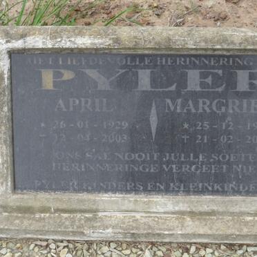PYLER April 1929-2003 & Margrieta 1932-2005