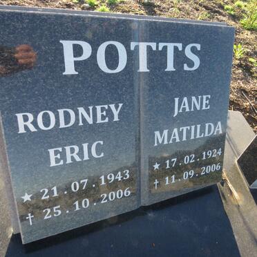 POTTS Jane Matilda 1924-2006 :: POTTS Rodney Eric 1943-2006