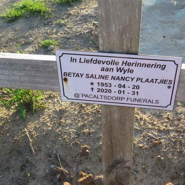 PLAATJIES Betay Saline Nancy 1953-2020