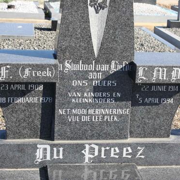 PREEZ R.F., du 1908-1978 &amp; L.M.N. 1914-1994