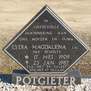 POTGIETER Lydia Magdalena nee SCHOLTZ 1909-1987