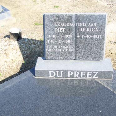 PREEZ Piet, du 1929-1984 &amp; Ulrica 1927-