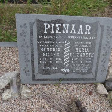 PIENAAR Hendrik Willem 1915-1994 &amp; Maria Elizabeth 1917-2012