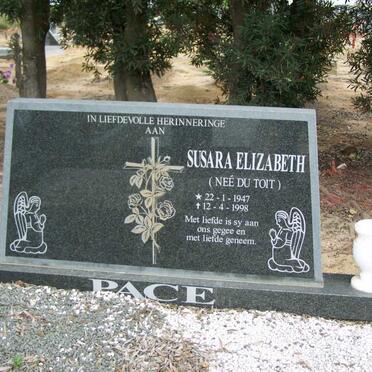 PACE Susara Elizabeth nee DU TOIT 1947-1998