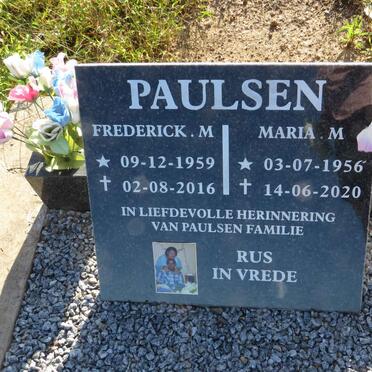 PAULSEN Frederick M 1959-2016 & Maria M. 1956-2020