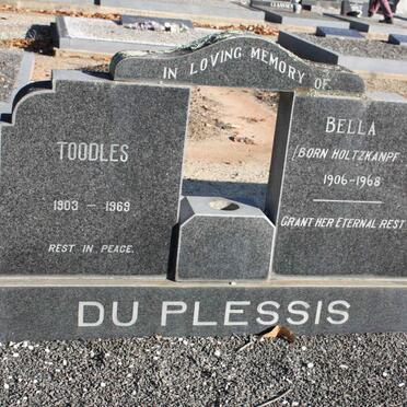 PLESSIS Toodles, du 1903-1969 &amp; Bella HOLTZKAMPF 1906-1968