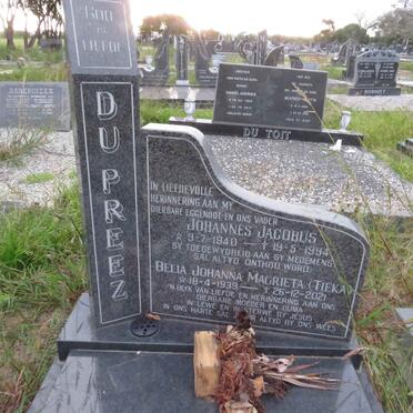 PREEZ Johannes Jacobus, du 1940-1994 &amp; Belia Johanna Magrieta 1939-2021