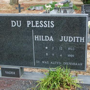 PLESSIS Hilda Judith, du 1933-1989