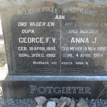 POTGIETER George F.V. 1895-1982 & Anna J. MEYER 1900-1964