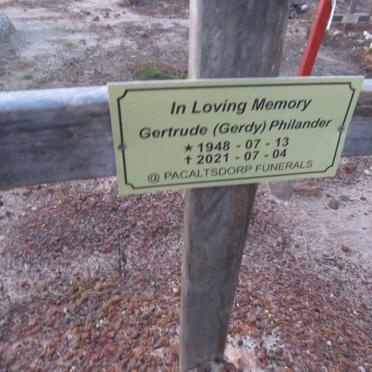 PHILANDER Gertrude 1948-2021 