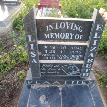 PLAATJIES Lisa Elizabeth 1946-2016
