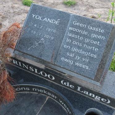 PRINSLOO Yolande nee DE LANGE 1978-2019