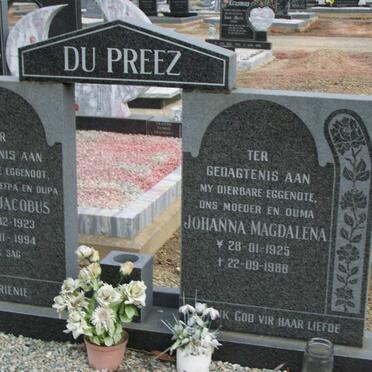 PREEZ Daniel Jacobus, du 1923-1994 &amp; Johanna Magdalena 1925-1988