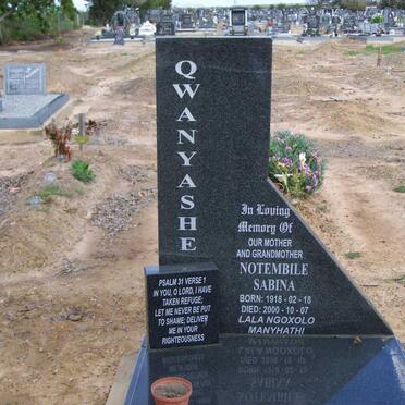 QWANYASHE Notembile Sabina 1918-2000