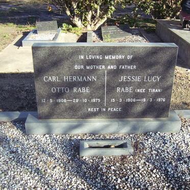 RABE Carl Hermann Otto 1906-1975 &amp; Jessie Lucy TIRAN 1906-1976