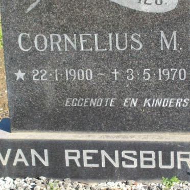 RENSBURG Cornelius M., van 1900-1970