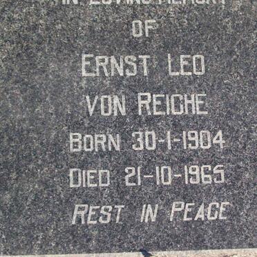 REICHE Ernst Leo, von 1904-1965