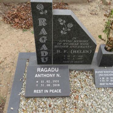 RAGADU H.F. 1930-1997 :: RAGADU Anthony N. 1931-2018 :: WHITTAKER Jeanie nee RAGADU 1933-2017