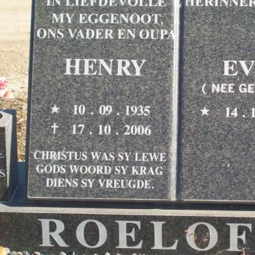 ROELOFSE Henry 1935-2006 &amp; Evie GERICKE 1935-