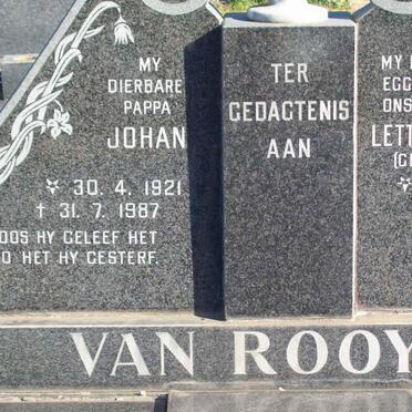ROOYEN Johan, van 1921-1987 &amp; A.M. LE ROUX 1930-1984