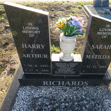 RICHARDS Harry Arthur 1943-2006 & Sarah Matilda 1944-