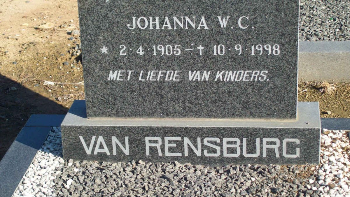 RENSBURG Johanna W.C., van 1905-1998