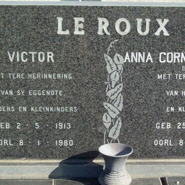 ROUX Victor, le 1913-1980 &amp; Anna Cornelia COETZEE 1908-1985
