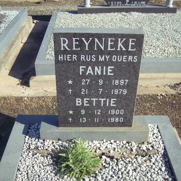 REYNEKE Fanie 1897-1979 &amp; Bettie 1900-1980