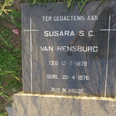 RENSBURG Susara S.C., van 1879-1976