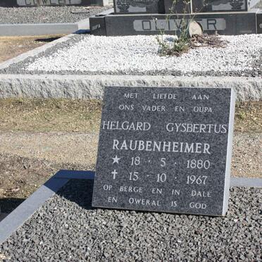 RAUBENHEIMER Helgard Gysbertus 1880-1967