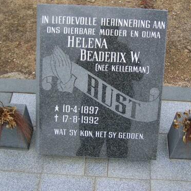 RUST Helena Beaderix W. nee KELLERMAN 1897-1992