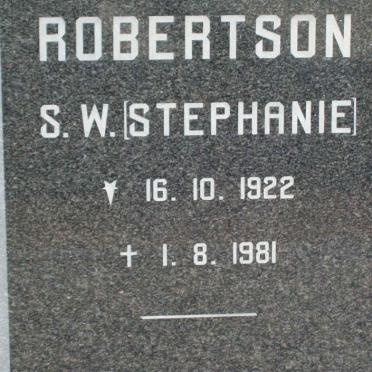 ROBERTSON S.W. 1922-1981