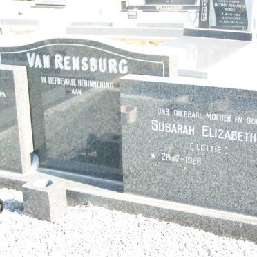 RENSBURG Susarah Elizabeth M., van 1928-