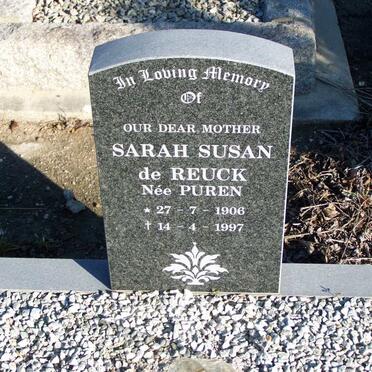 REUCK Sarah Susan, de nee PUREN 1906-1997