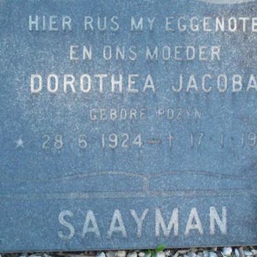 SAAYMAN Dorothea Jacoba 1924-1981