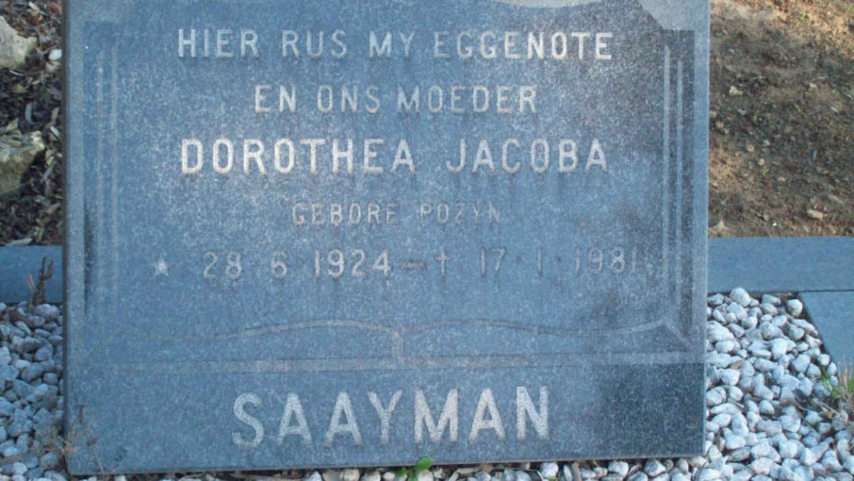 SAAYMAN Dorothea Jacoba 1924-1981