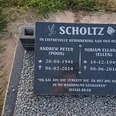 SCHOLTZ Andrew Peter 1941-2014 & Miriam Ellanore 1949-2016