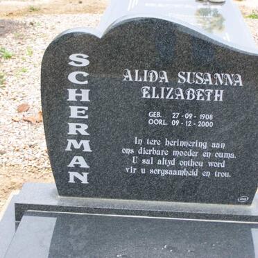 SCHERMAN Alida Susanna Elizabeth 1908-2000