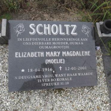 SCHOLTZ Elizabeth Mary Magdalene 1916-2001
