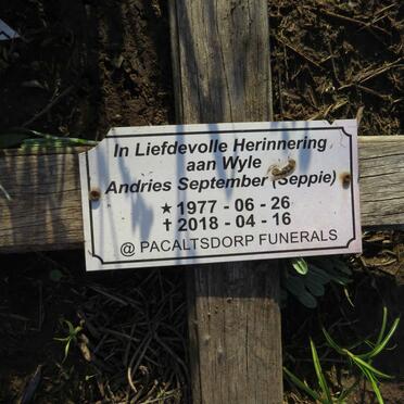 SEPTEMBER Andries 1977-2018