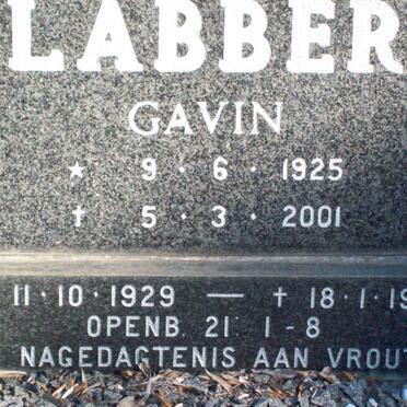 SLABBERT Gavin 1925-2001 &amp; Irene 1929-1981