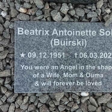 SOLE Beatrix Antoinette nee BUIRSKI 1951-2021