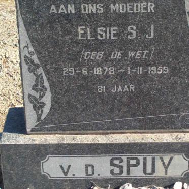 SPUY Elsie S.J., v.d. nee DE WET 1878-1959