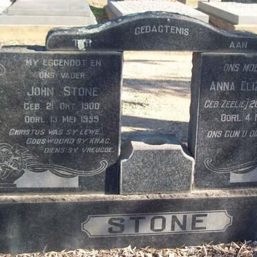 STONE John 1900-1959 &amp; Anna Elizabeth ZEELIE 1907-1966