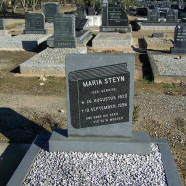 STEYN Maria nee GERICKE 1920-1956