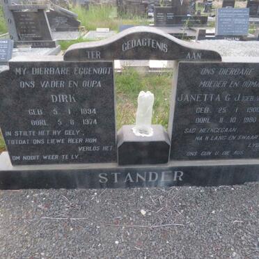 STANDER Dirk 1894-1974 & Janetta G.J. V.D. BANK 1900-1980