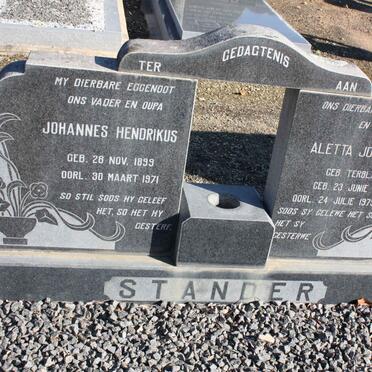 STANDER Johannes Hendrikus 1899-1971 &amp; Aletta Johanna TERBLANCHE 1901-1979