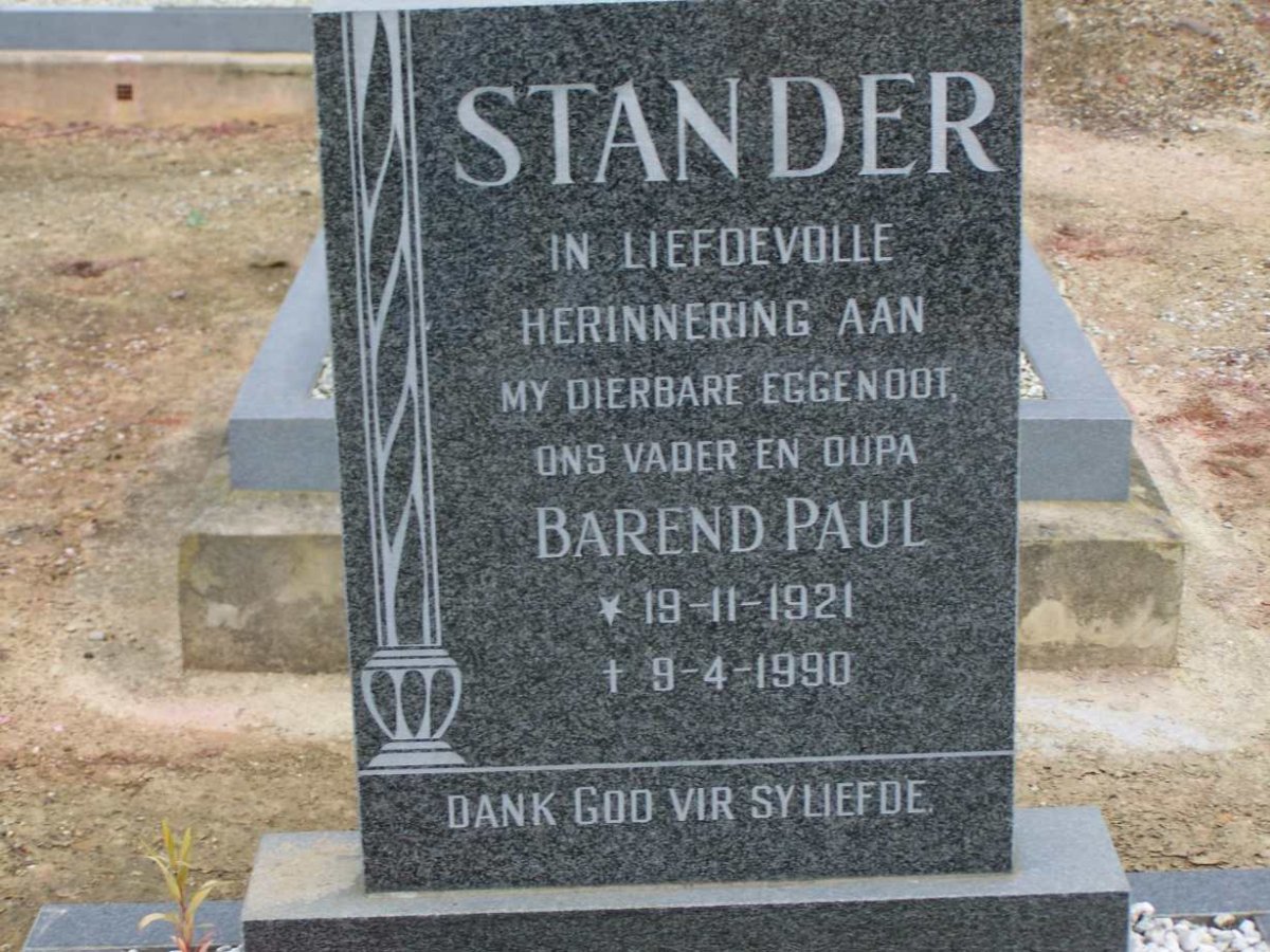 STANDER  Barend Paul 1921-1990