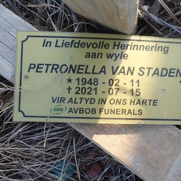 STADEN Petronella, van 1948-2021